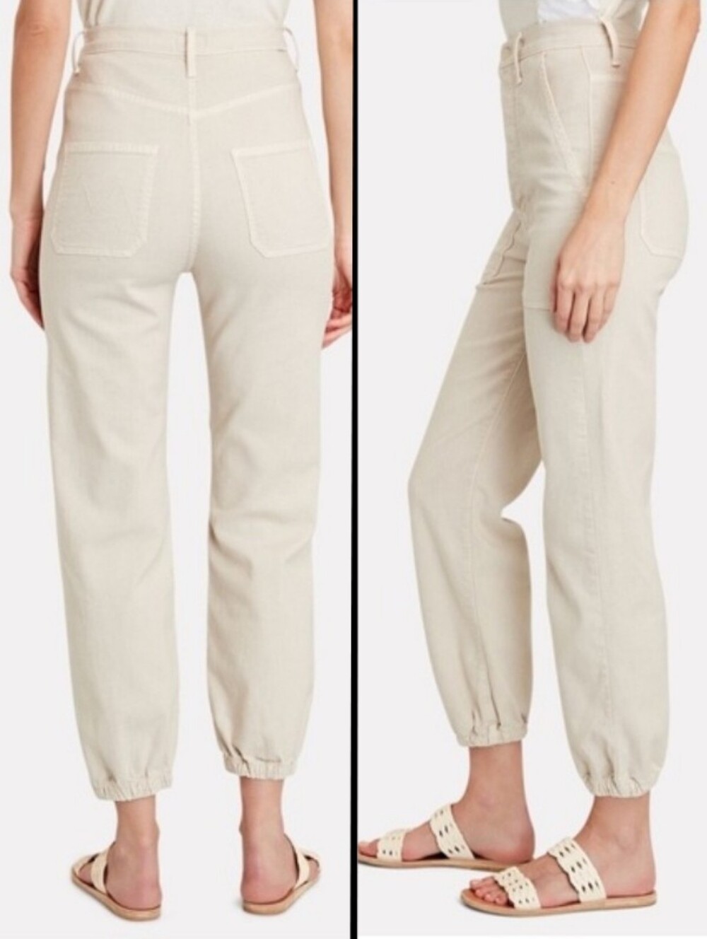 MOTHER Cream High-Rise Ankle Cropped Jeans - Picture 14 of 14